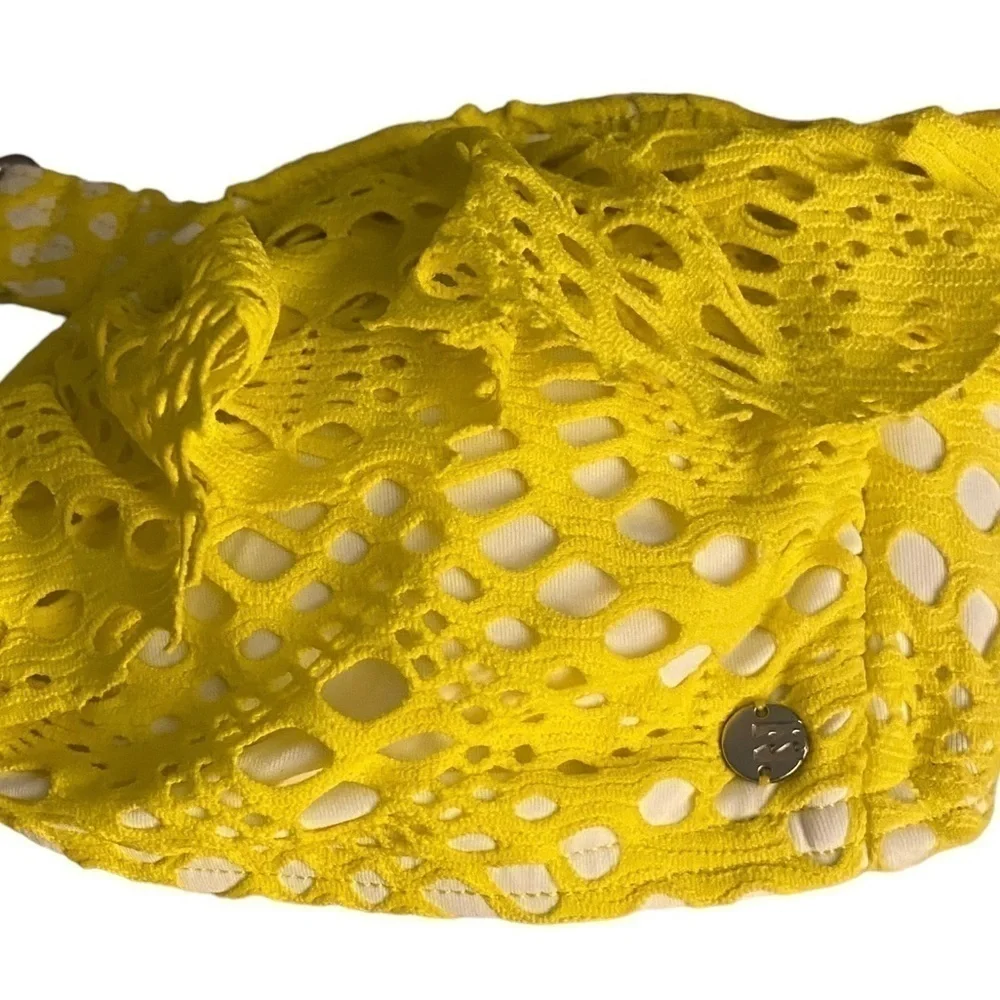 Billabong Crochet Bandeau Bikini Top Yellow NWY